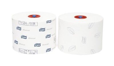 127530 Tork T6 Advanced Бумага туалетная Mid-size в миди-рулонах, белая, двухслойная, 27 рулонов по 100мх9.9см