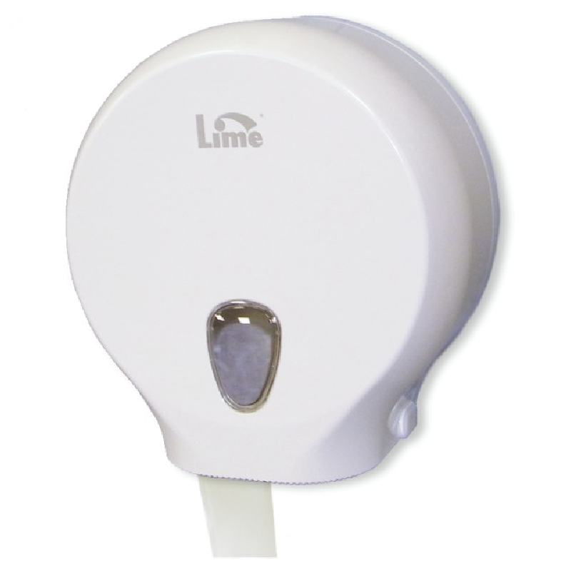 Lime 915200 Диспенсер для рулонной туалетной бумаги 200 м, mini белый, пластиковый