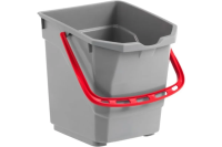 Ведро для тележки TTS NICKITA 15 л, серое с красной ручкой T080255ER