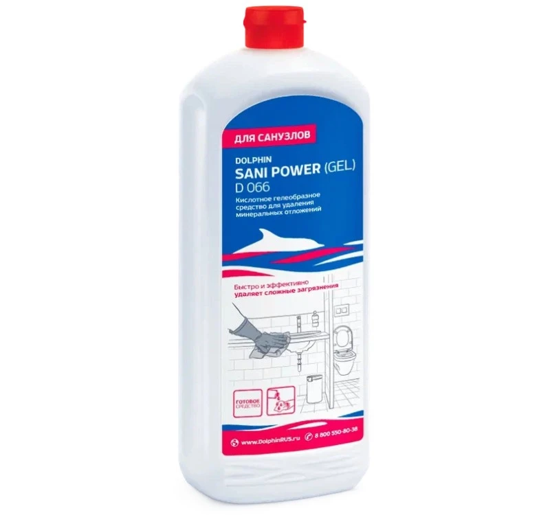 Средство для мытья сантехники 1л Dolphin Sani-Power (Gel) сильнокислотное