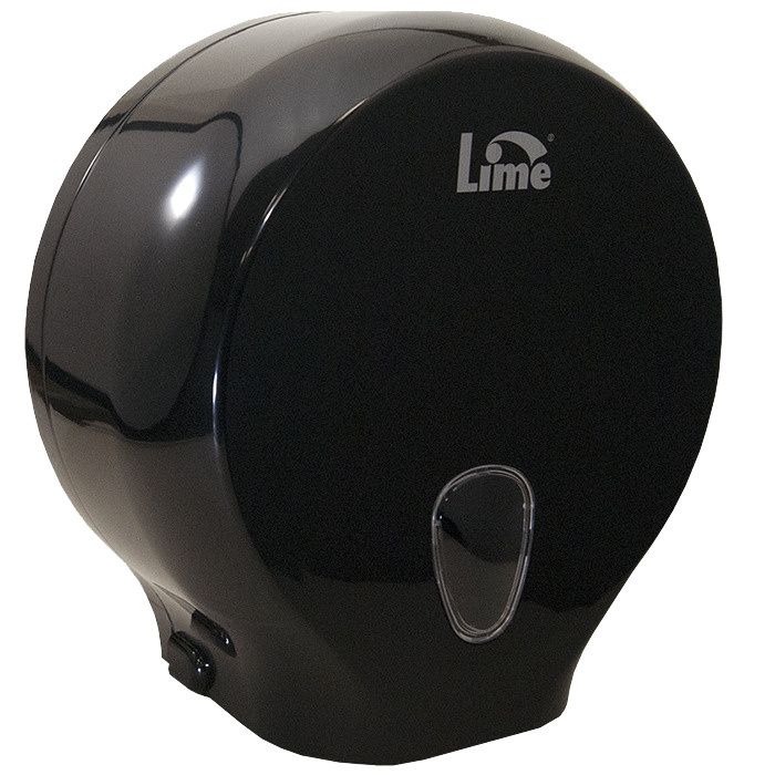 Lime 915202 Диспенсер для рулонной туалетной бумаги 200 м, mini чёрный, пластиковый