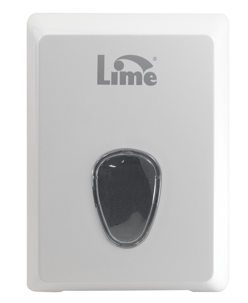 Lime 916000 Диспенсер для листовой туалетной бумаги, V укладки, белый, пластиковый