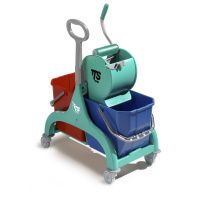 Уборочная тележка TTS Nickita Wiz, отжим Wiz, боковая ручка, двухведерная, серая база (00086162DEE)