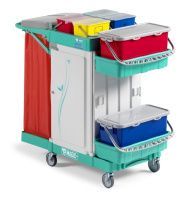 Уборочная тележка TTS MAGIC SYSTEM 700S SAFFETY, с держателем и разделителем мешков 2*70, 2 герметичных контейнера (MS700S0C0A00)