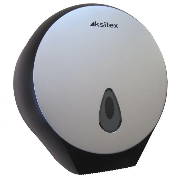 Ksitex TH-8002D Диспенсер для туалетной бумаги в больших рулонах, пластик, черный, серебро