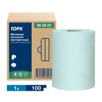 352201 Tork материал нетканый протирочный Advanced, 1-слойный, бирюзовый, 100 метров х 27,6 см.